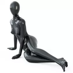 Black female mannequin in a lying pose 51 3D model