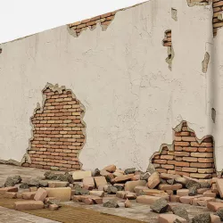 Brick Wall Damaged 3D model