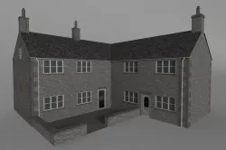 british uk cotswold stone house converted barn Low-poly 3D model