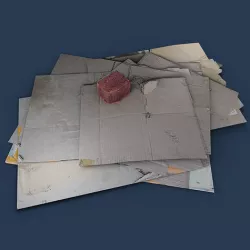 Cardboard Debris 002 - rubbish trash cardboard boxes flat Low-poly 3D model
