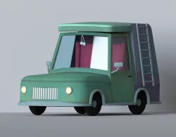 Cartoon car Low-poly 3D model