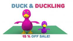 Cartoon Cute Duck Family Rigged 3D models 3D model