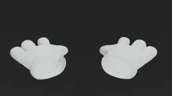 Cartoon Gloves Rigged and Animated Low-poly 3D model