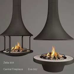 Central Fireplace 3D model