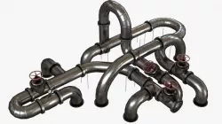 Clean Metal Pipes Low-poly 3D model