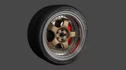 complete car wheel set work meister s1 3D model