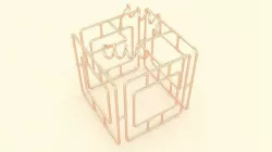 Copper pipes gift box decoration  3D model
