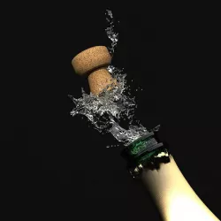 Cork Explosion- Champagne Bottle 3D model