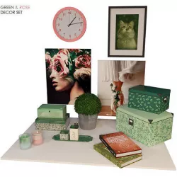 decor set green and rose 3D model