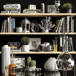Decorative set shelves 2 3D model