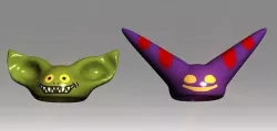 Fantasy Creatures Toy Helmets  Low-poly 3D model