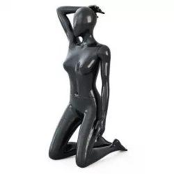 Female black mannequin in knee pose 52 3D model