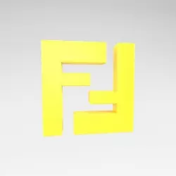 FENDI Logo v1 002 Low-poly 3D model