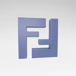FENDI Logo v1 003 Low-poly 3D model
