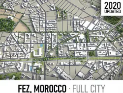 Fez - city and surroundings Low-poly 3D model