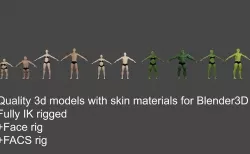 Fully rigged characters pack for Blender3D 3D model