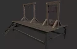 Gallows and Medieval Guillotine - Torture Pack Low-poly 3D model