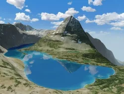 Glacier National Park Bearhat Mountain Lake 3D model