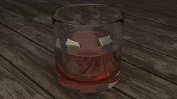  glass cup with a brown drink and ice cubes 3D model
