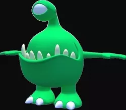  Green monster character Low-poly 3D model