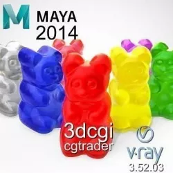 Gummy bear candy Low-poly 3D model