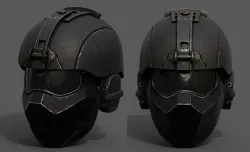 Helmet military combat space scifi cyborg cyberpunk  Low-poly 3D model