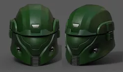 Helmet scifi fantasy pilot cyborg robot armor develop  Low-poly 3D model