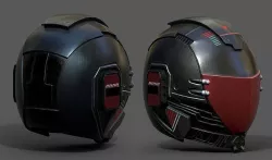 Helmet scifi fantasy space millitary cyborg armor develop  Low-poly 3D model