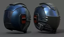 Helmet scifi space machine cyborg armor develop fantasy  Low-poly 3D model