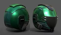 Helmet scifi space machine cyborg robot armor develop  3D model