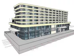 Hotel in Revit 3D model