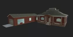 House Low poly model Low-poly 3D model