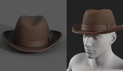 Human cap cloth leather protection classic Generic  Low-poly 3D model