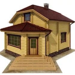 Log house - rounded log 3D model