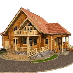 Log house - rounded log 3D model