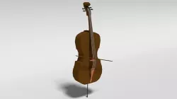 Low Poly Cartoon Cello Low-poly 3D model