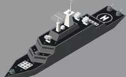 Low Poly Simple Cartoon Guided Missile Destroyer 3D model