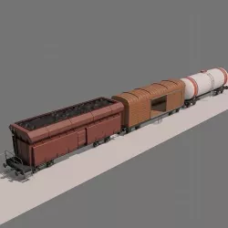 Low Poly Vagons Low-poly 3D model