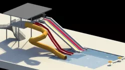 Low Poly Water Slides Low-poly 3D model