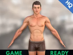 Man Stylized Body Male Game Ready Character PBR Low-poly 3D model