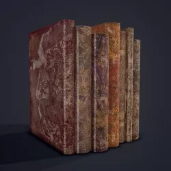 Medieval Books Row 1 Design 2 Low-poly 3D model