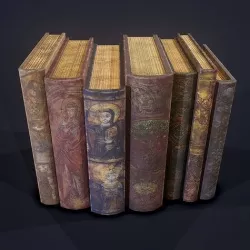 Medieval Books Row 2 Design 1  Low-poly 3D model