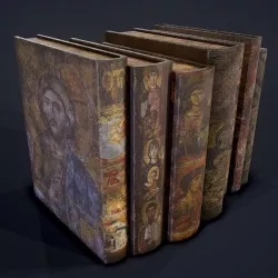 Medieval Books Row 2 Design 2  Low-poly 3D model