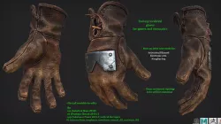 Medieval gloves Low-poly 3D model