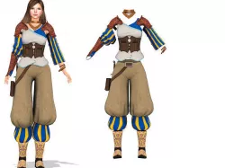 Medieval Roleplay Cosplay Wizard Costume Outfit Low-poly 3D model