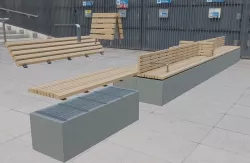 Modular Park Bench Low-Poly Version 1 Low-poly 3D model