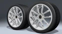 Momo Quantum alloy wheels with PZERO tires 3D model