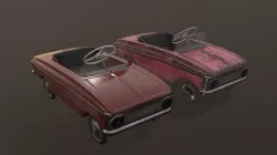 Moskvich foot drive soviet toy car Low-poly 3D model