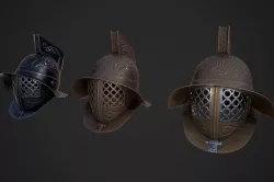 Murmillo gladiator helmet Low-poly 3D model