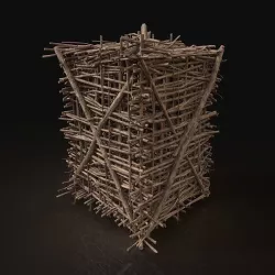 Next Gen AAA Animal Cage made of sticks Low-poly 3D model